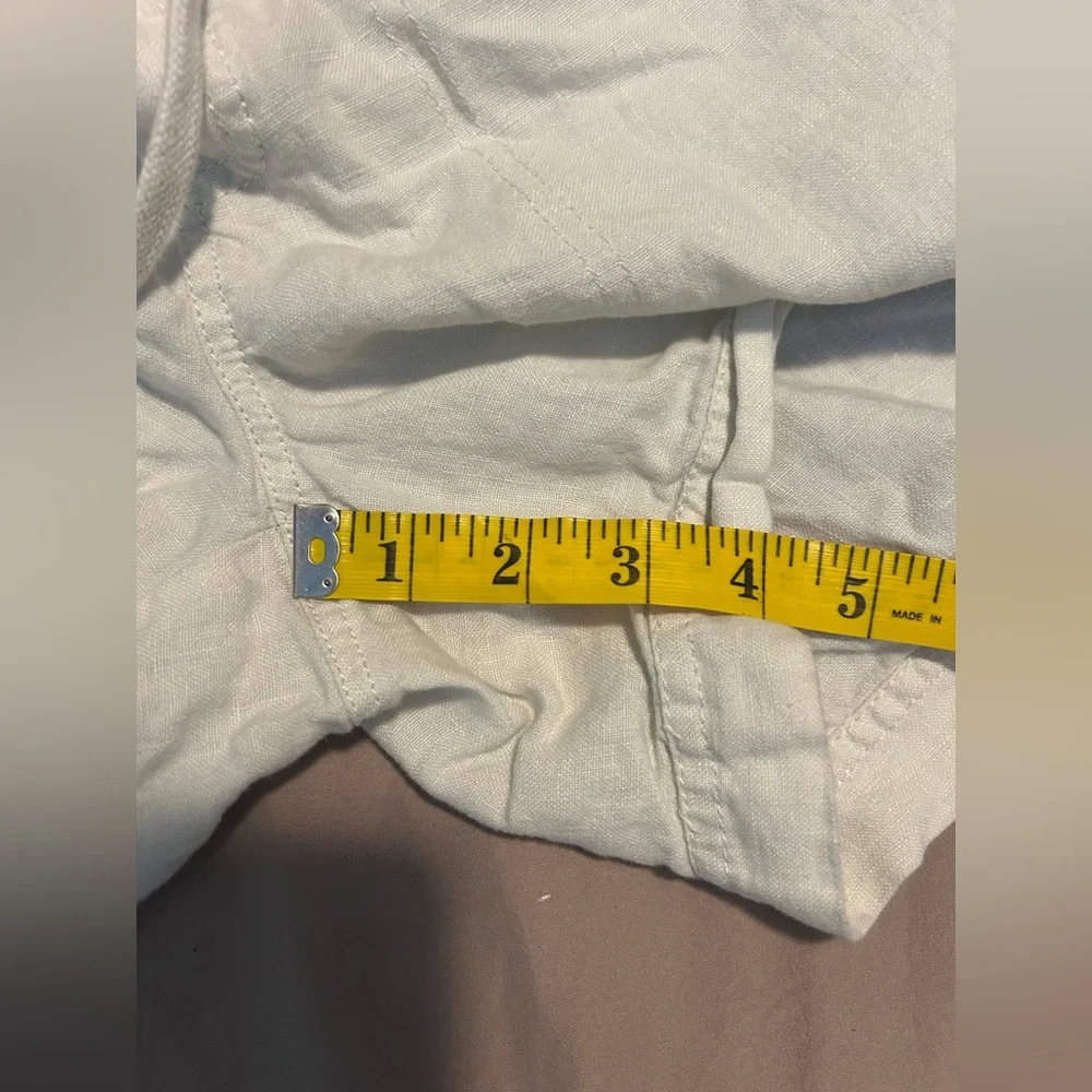 Athleta 100% Linen Shorts Size 6 White Outdoor Preppy
